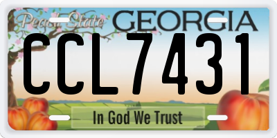 GA license plate CCL7431