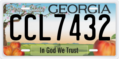 GA license plate CCL7432