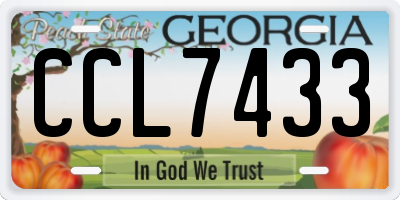 GA license plate CCL7433