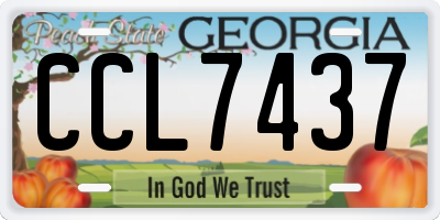 GA license plate CCL7437