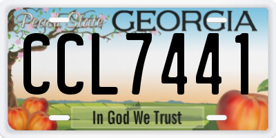GA license plate CCL7441
