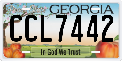 GA license plate CCL7442