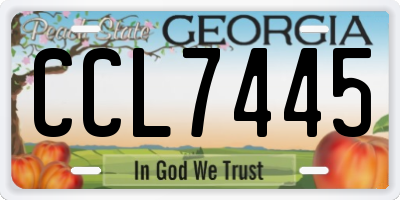 GA license plate CCL7445