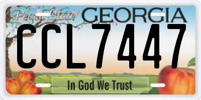 GA license plate CCL7447