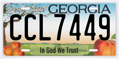 GA license plate CCL7449