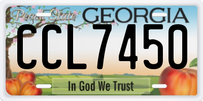 GA license plate CCL7450