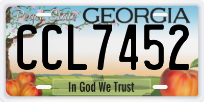 GA license plate CCL7452