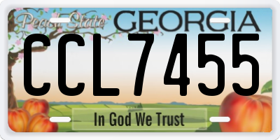 GA license plate CCL7455