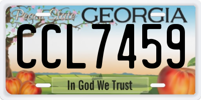 GA license plate CCL7459