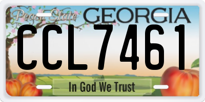 GA license plate CCL7461