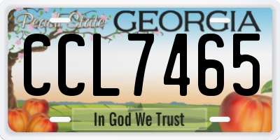 GA license plate CCL7465