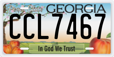 GA license plate CCL7467