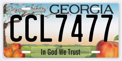GA license plate CCL7477
