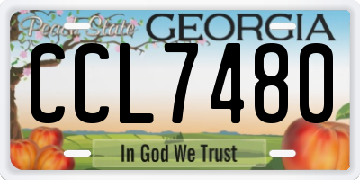 GA license plate CCL7480
