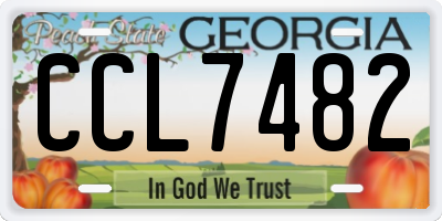 GA license plate CCL7482