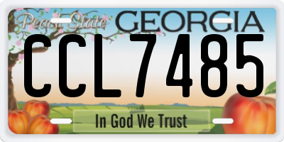 GA license plate CCL7485