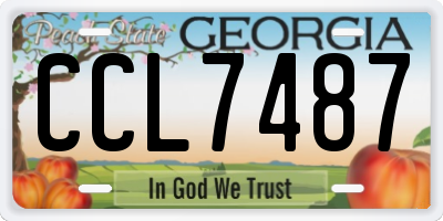 GA license plate CCL7487