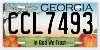 GA license plate CCL7493