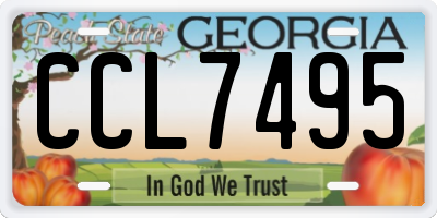 GA license plate CCL7495
