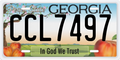 GA license plate CCL7497