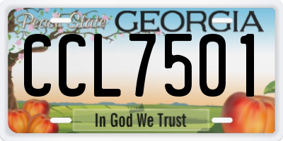 GA license plate CCL7501