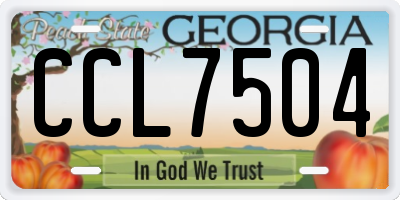 GA license plate CCL7504