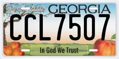 GA license plate CCL7507