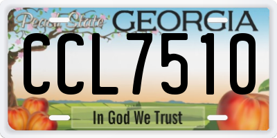 GA license plate CCL7510