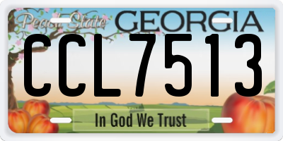 GA license plate CCL7513