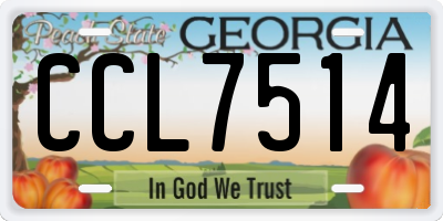 GA license plate CCL7514