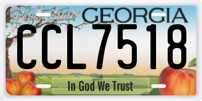 GA license plate CCL7518