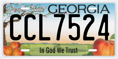 GA license plate CCL7524