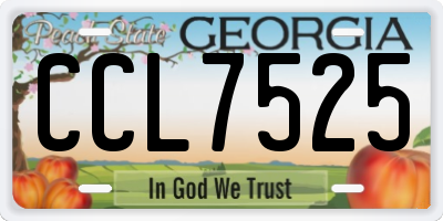 GA license plate CCL7525