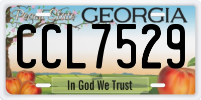 GA license plate CCL7529