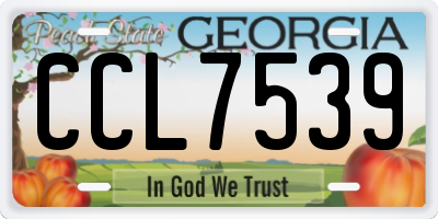 GA license plate CCL7539