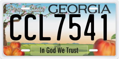 GA license plate CCL7541
