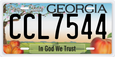 GA license plate CCL7544