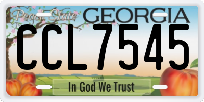 GA license plate CCL7545