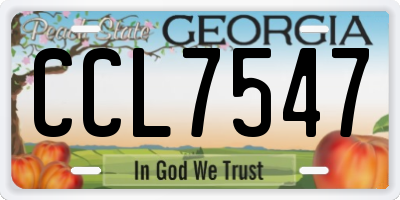 GA license plate CCL7547