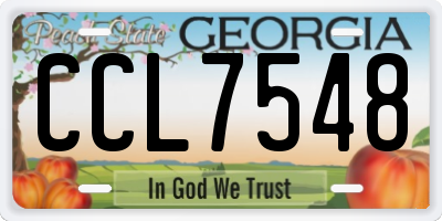GA license plate CCL7548