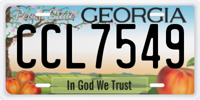GA license plate CCL7549