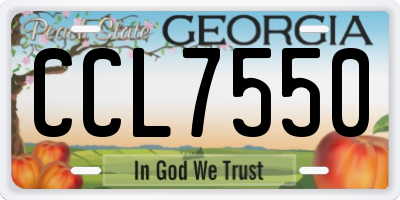 GA license plate CCL7550