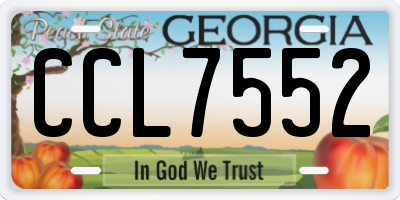 GA license plate CCL7552