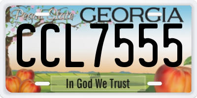 GA license plate CCL7555