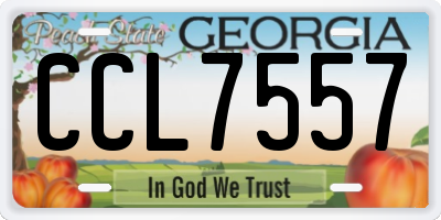 GA license plate CCL7557