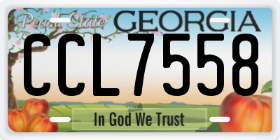 GA license plate CCL7558
