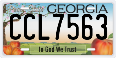 GA license plate CCL7563