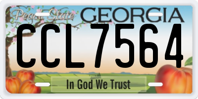 GA license plate CCL7564