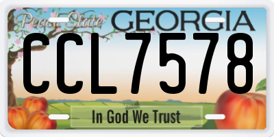 GA license plate CCL7578