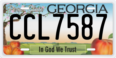 GA license plate CCL7587